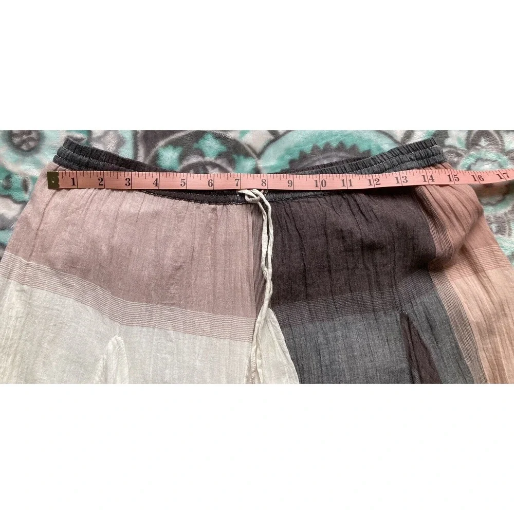 Sundance Boho Long Layered Peasant Skirt Lagenlook Women XS Pink Gray Plaid - Picture 11 of 13